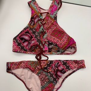 Paisley racer back swimsuit
